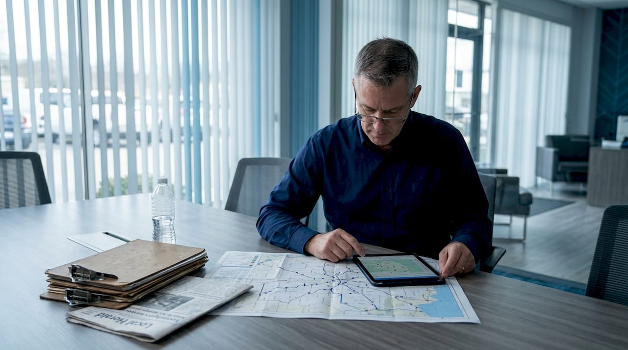 Fleet manager planning mobile detailing routes