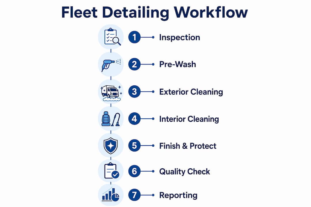 Infographic outlining seven fleet detailing steps