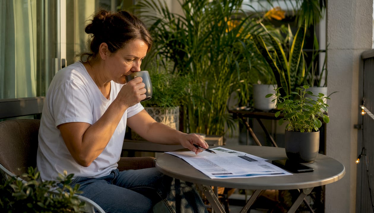 Woman reviewing car cleaning checklist printed on paper