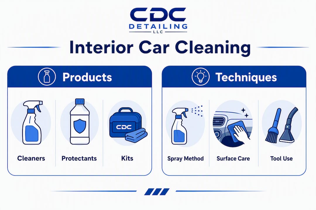 Infographic comparing product types and cleaning techniques