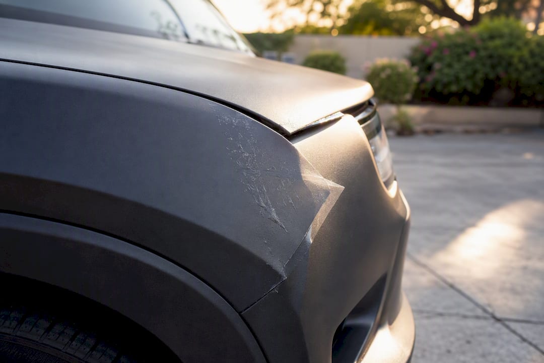 Edge lift and adhesive residue on matte PPF edge