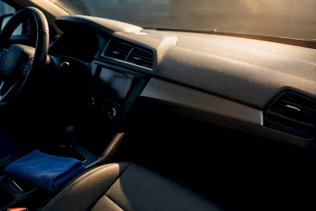 Sunlight falling across a car dashboard