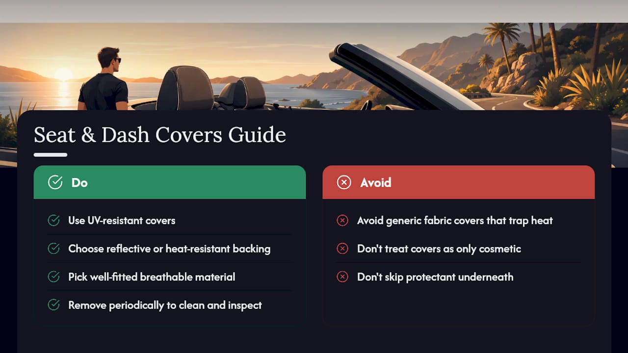 Do Seat Covers and Dashboard Covers Actually Help? — overview diagram