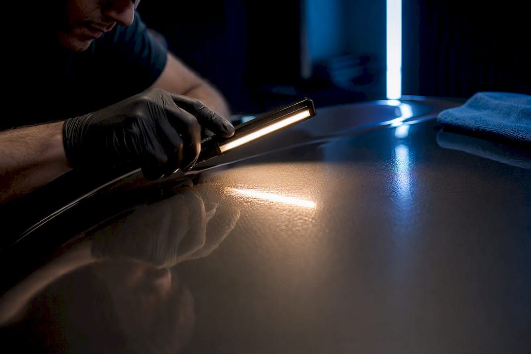 PPF panel texture revealed by raking light