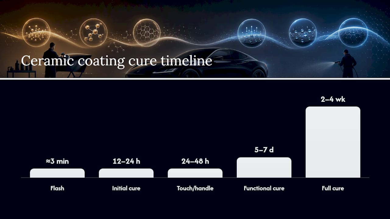 Ceramic coating cure stages and timing