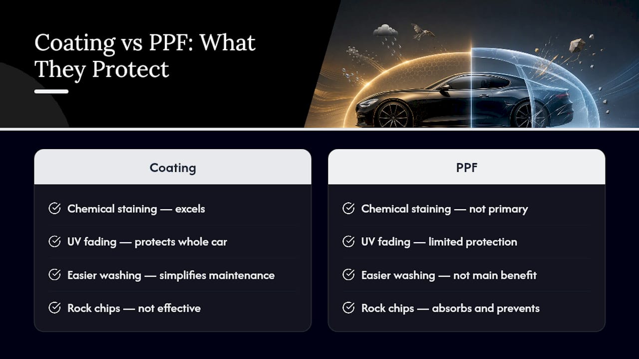 Ceramic coating versus paint protection film comparison