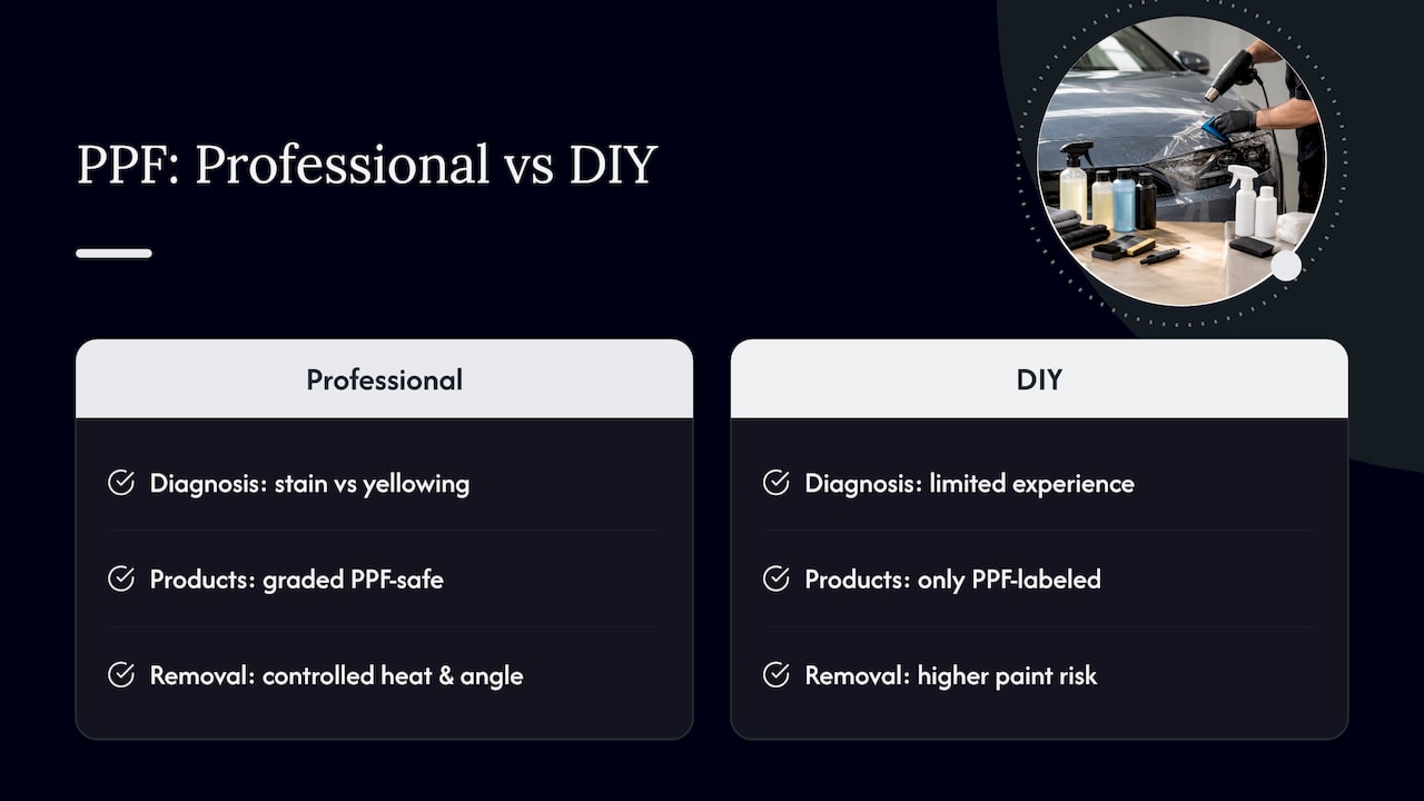 Professional and DIY PPF diagnosis comparison