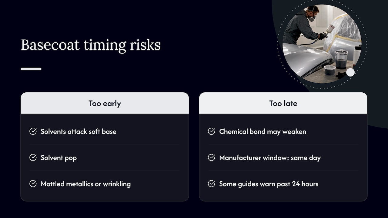 Too early versus too late clearcoat timing